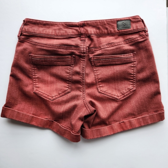 Celebrity Pink Size 7/28 Rust Colored 4 Inch Denim Style Shorts Extreme Stretch - Picture 11 of 14